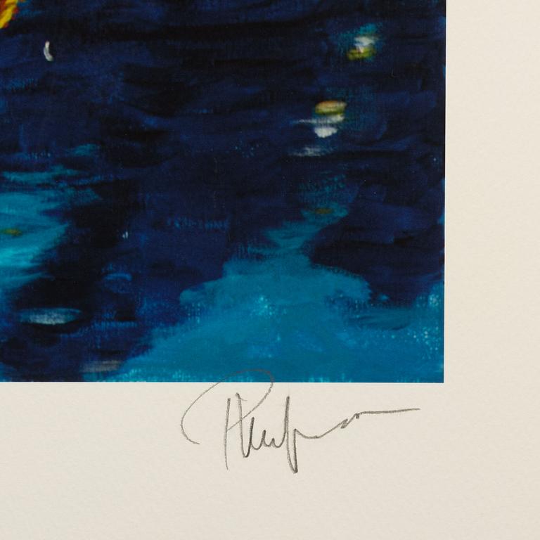 Plura Jonsson, färglitografi, signerad EA 12/15.