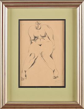 Axel Olson · AXEL OLSON, tuschteckning, signerad.