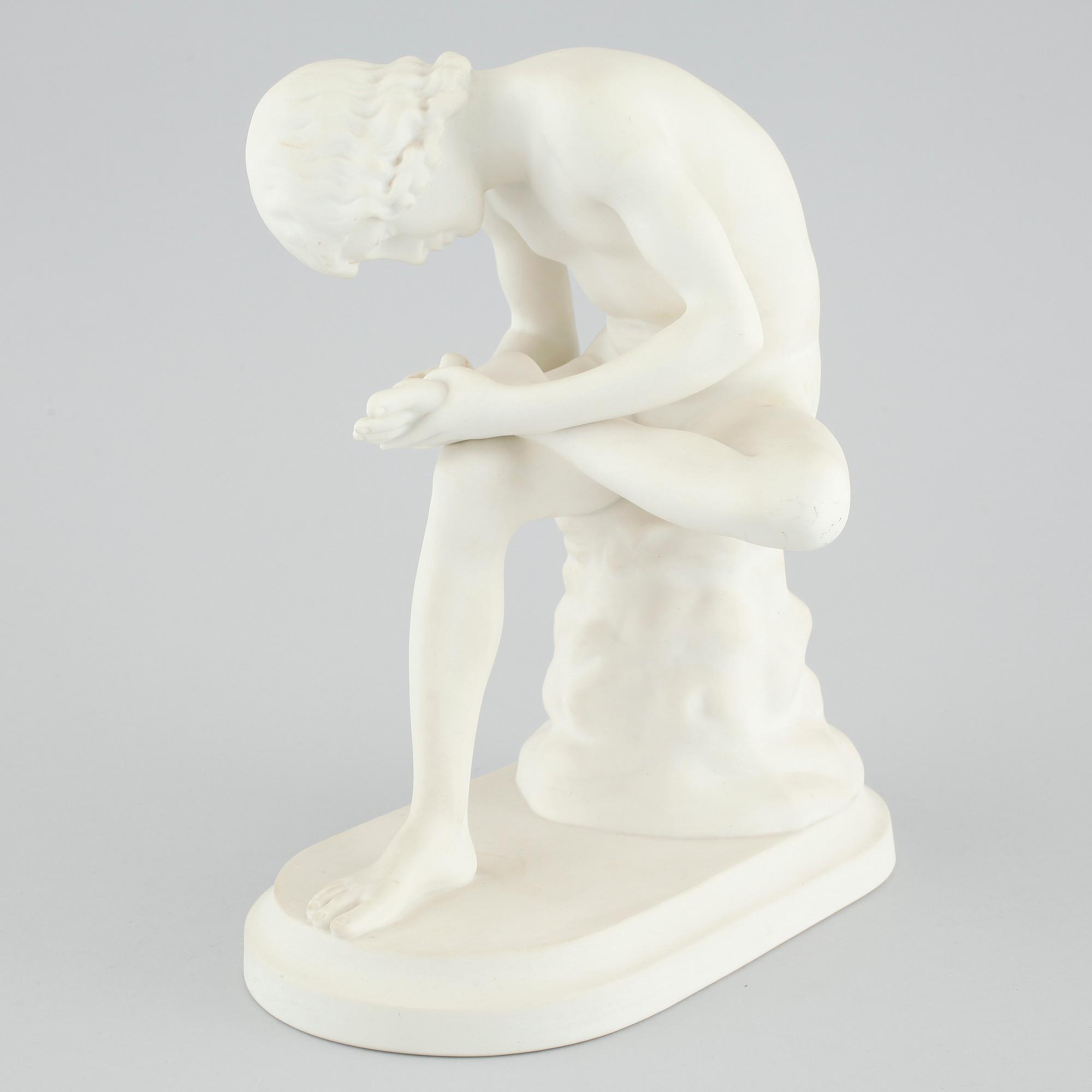 FIGURIN, parian, Gustavsberg, märkt Cop. GE samt daterad 1901 i godset.
