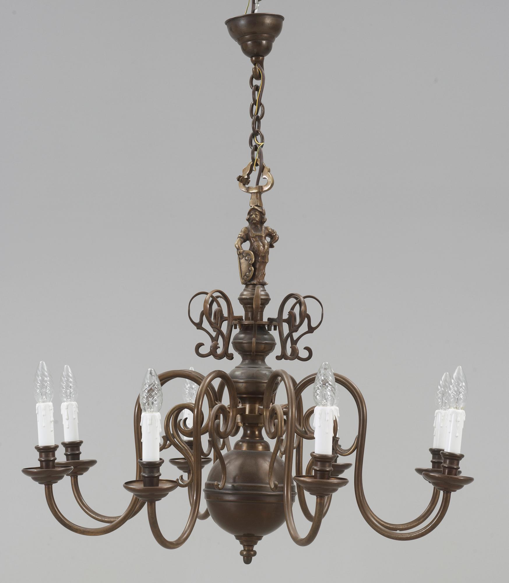 LJUSKRONA, barockstil, 1900-tal. Höjd ca 97 cm.