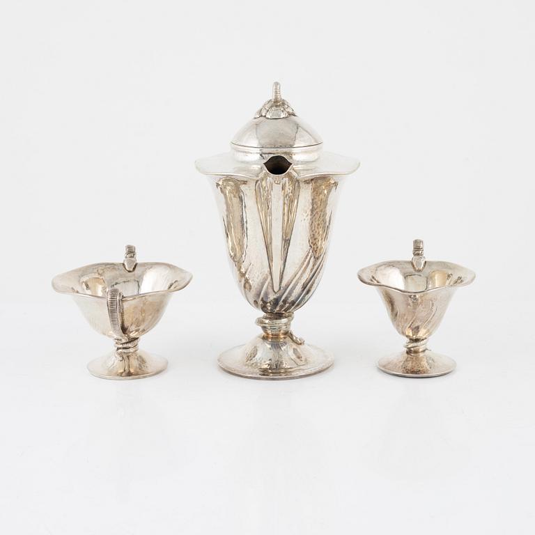 A Swedish Art deco silver four piece coffee-set, marks of K. Andersson, Stockholm 1920.