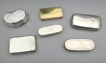 DOSOR, 6 st, silver, bla Barkander & Söhrling, Linköping. 1800-tal.