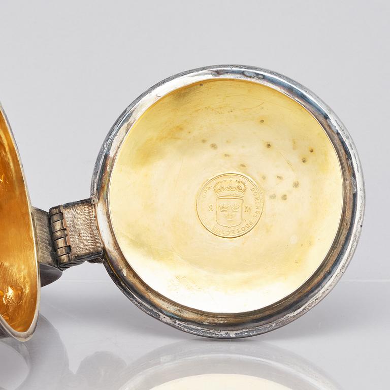 A Swedish 17th century parcel-gilt tankard, marks of Ferdinand Sehl the elder, Stockholm 1693.