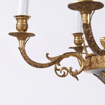 An Empire-style second half 19th century six-light hanging lamp.