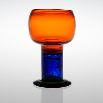 A KAJ FRANCK GLASS GOBLET, signed Kaj Franck Nuutajärvi Notsjö.