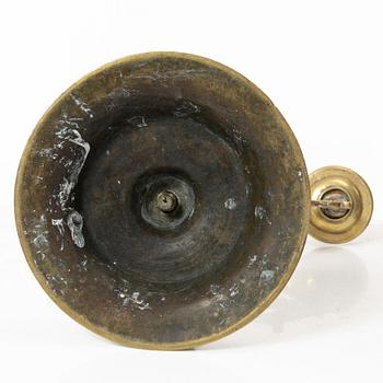 A pair of Baroque style brass candelabras, 20th century.