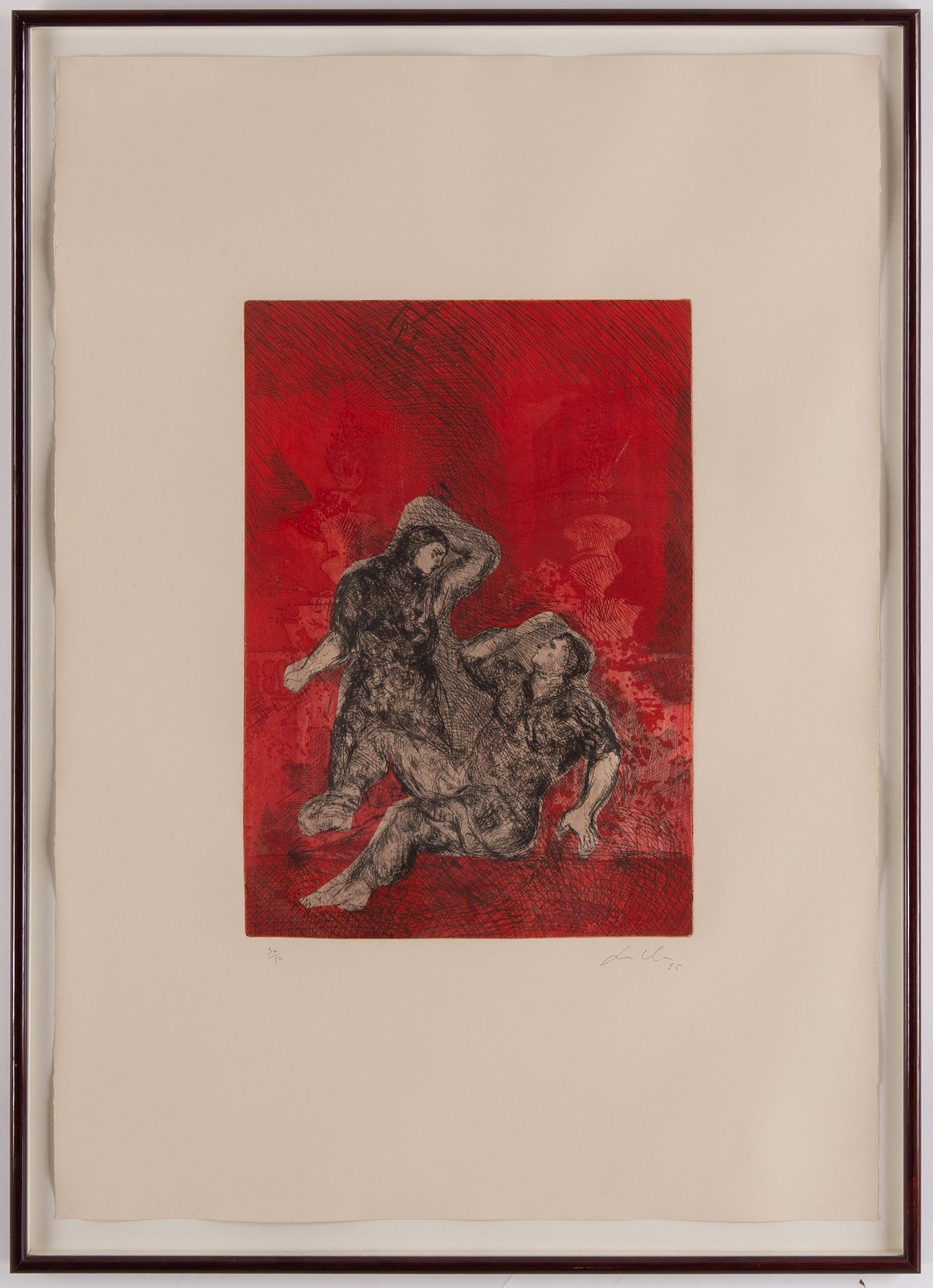 Sandro Chia, etching in colours, 1985, signed 30/50.