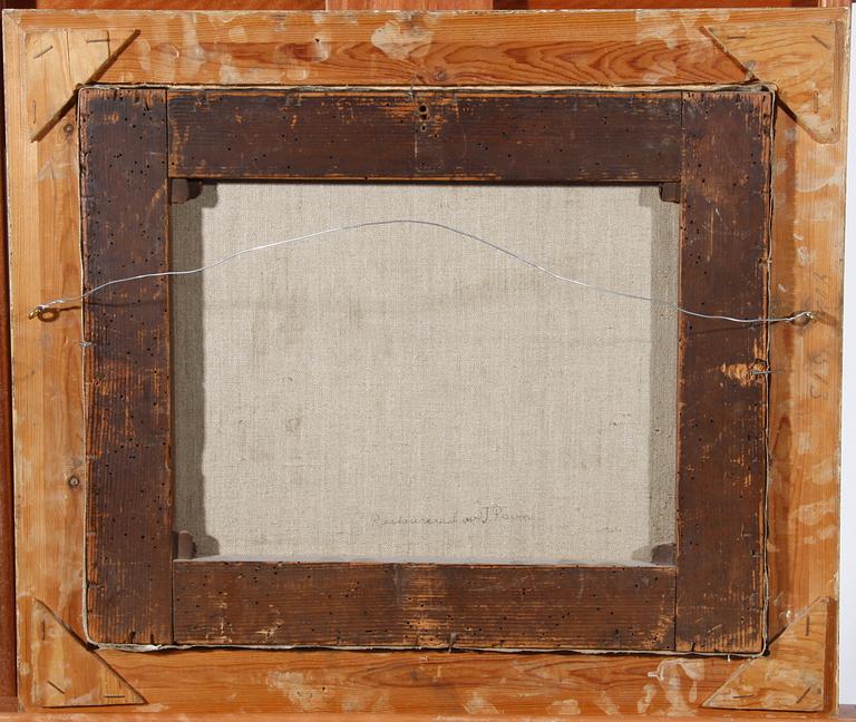 OKÄND KONSTNÄR. Olja på duk. 1800-tal. Monogram sign "F".