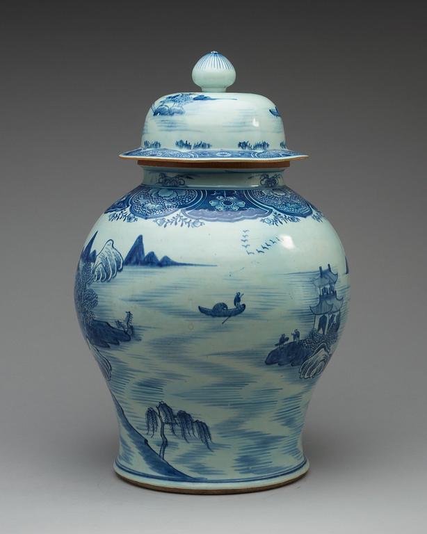 URNA med LOCK, kompaniporslin. Qing dynastin, Jiaqing (1796-1820).