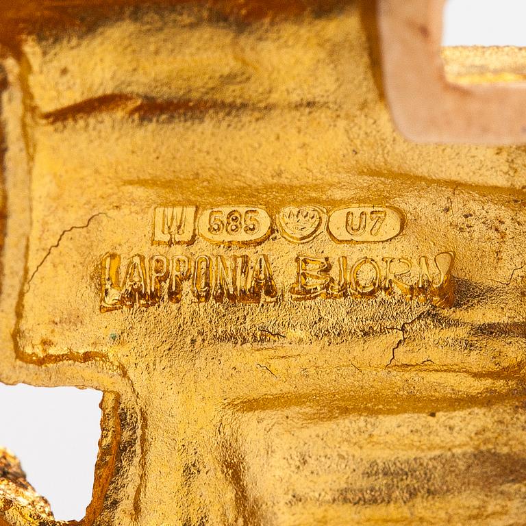 A 14K gold brooch "Drift wood". Lapponia 1973.