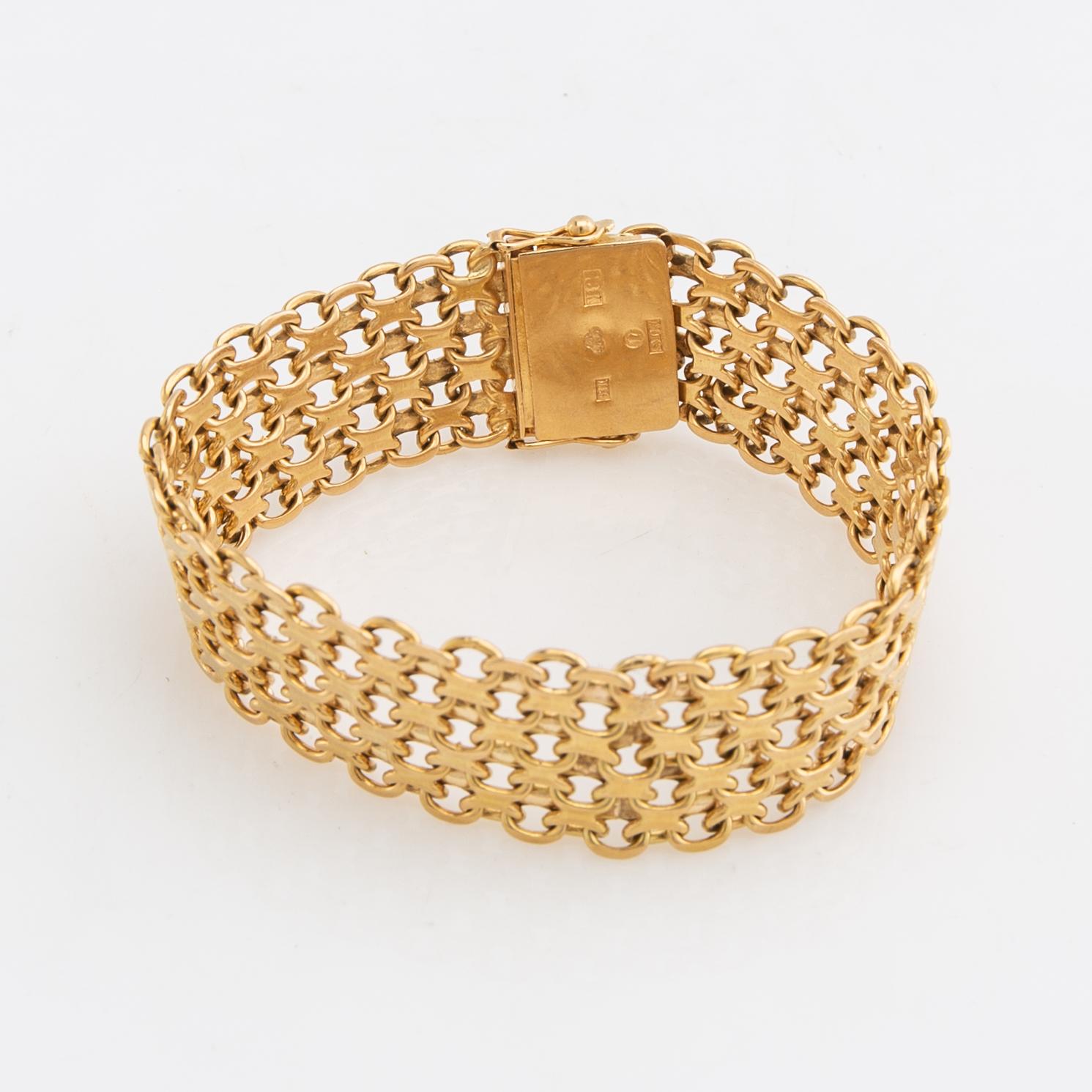 Armband  X-länk 18K guld Mary Kvoch Stockholm 1958.