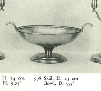 Firma Svenskt Tenn, a set of two pewter bowls models "7" and "598", Stockholm 1928-1935.