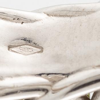 Ring 14K white gold with multi-coloured tourmalines.