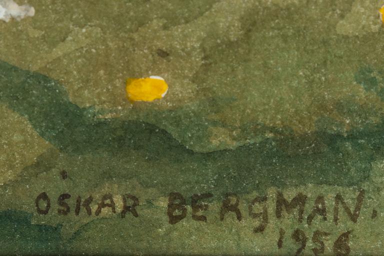 Oskar Bergman, watercolour, signed and dated 1956.