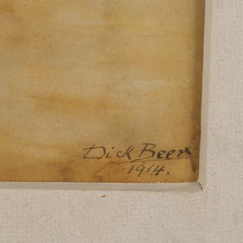 DICK BEER, akvarell, signerad och daterad 1914.