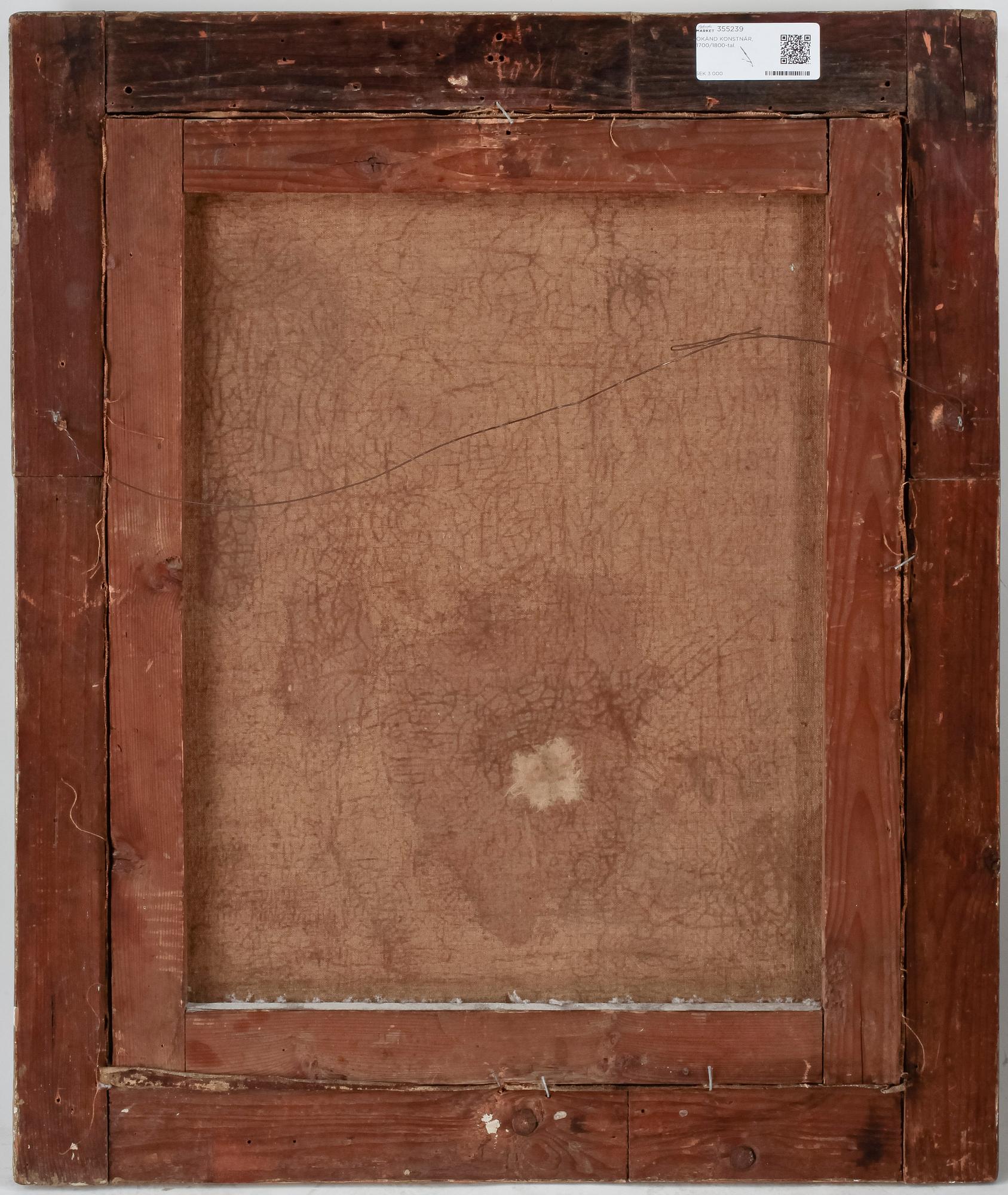 OKÄND KONSTNÄR, olja på duk, 1700/1800-tal.