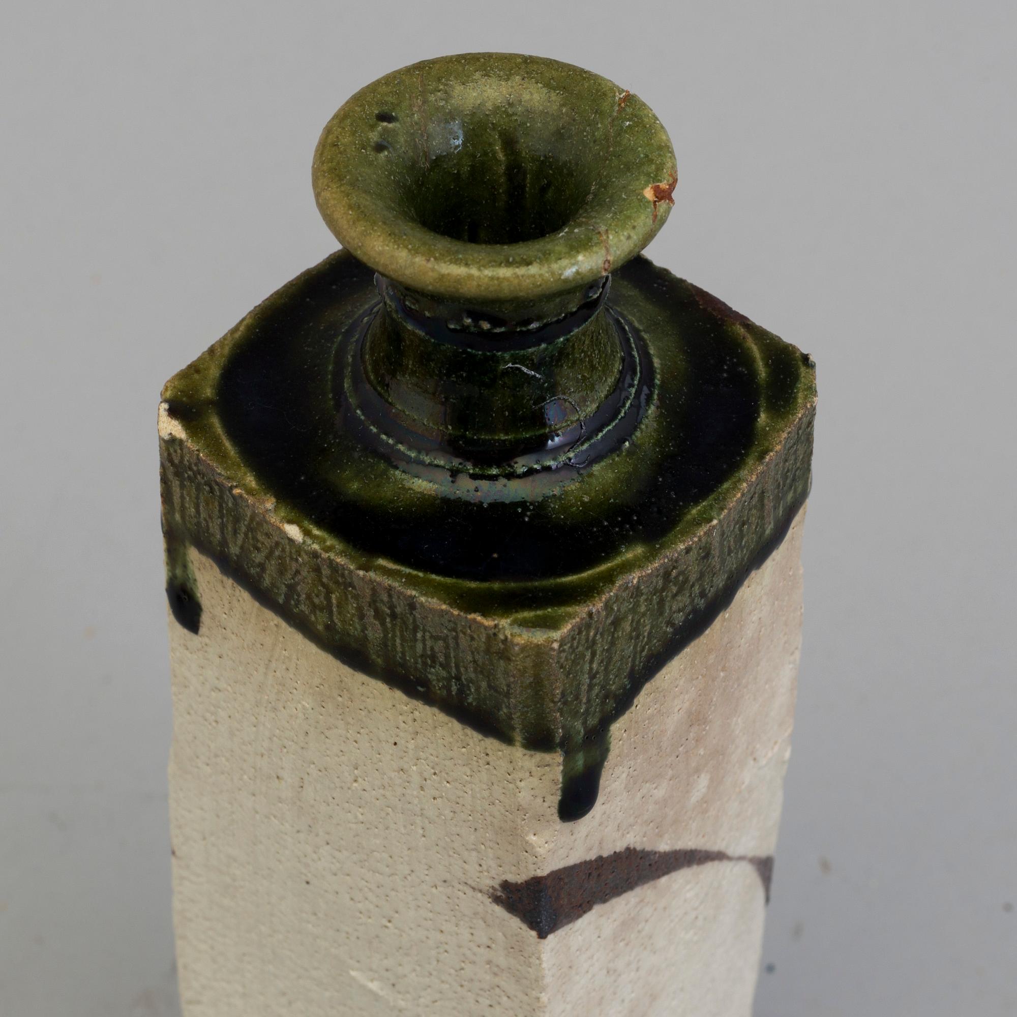 A Japanese stoneware bottle vase, 1960's.