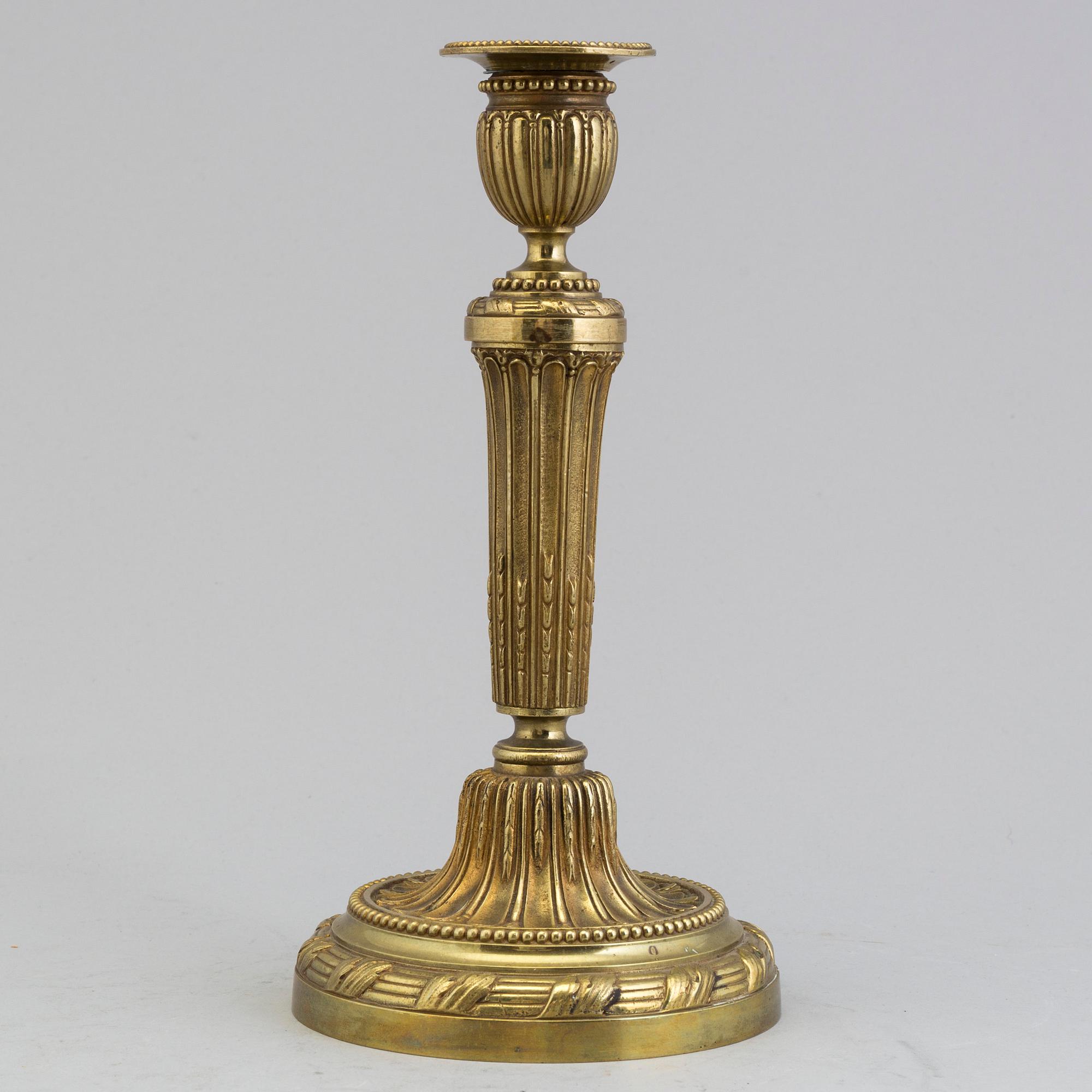 LJUSSTAKE, brons, gustaviansk stil, omkring 1900.