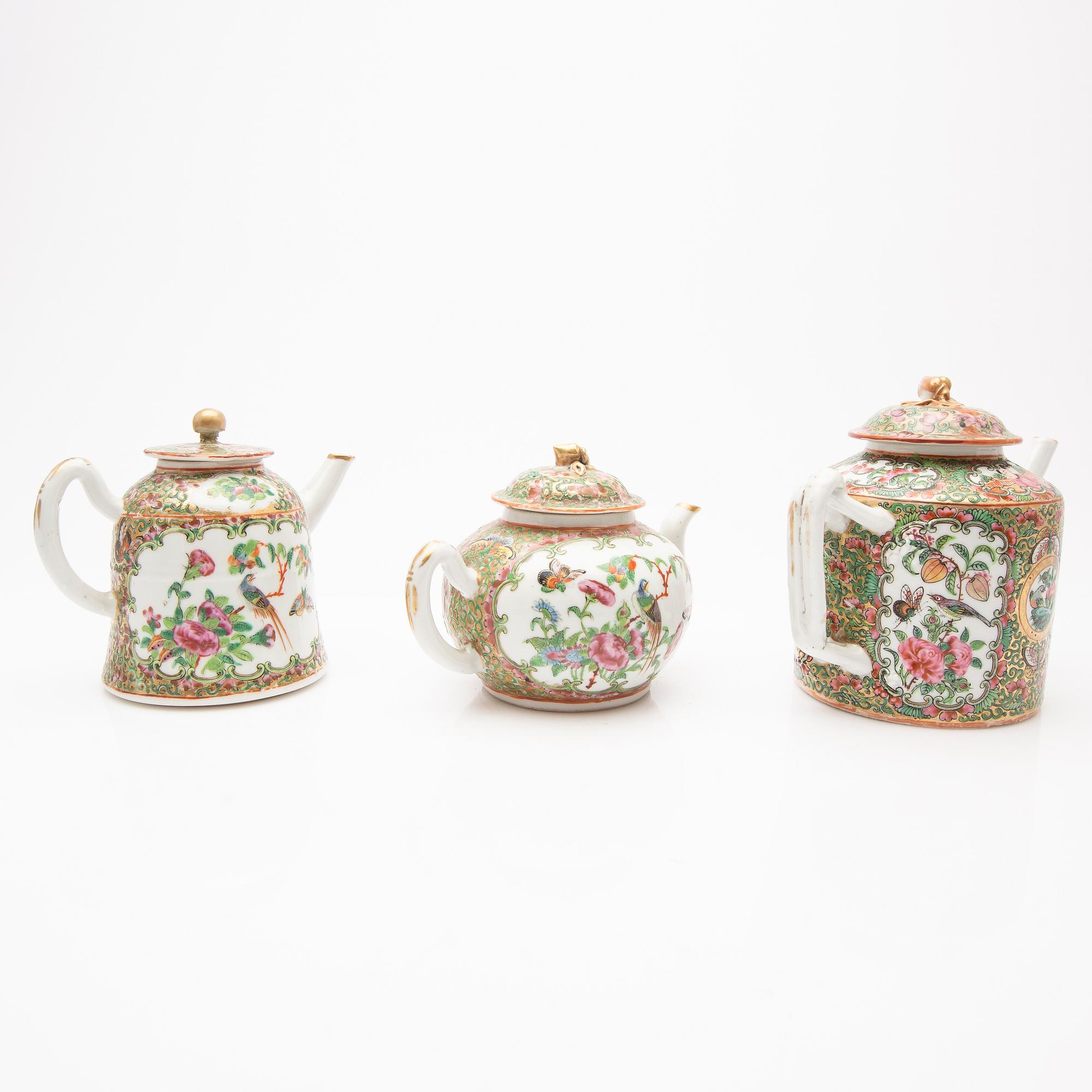A set of porcelain, 5 pieces, China, Canton, 19th century.