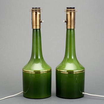 BORDSLAMPOR, ett par, Ateljé Lyktan, Åhus, 1970-tal.