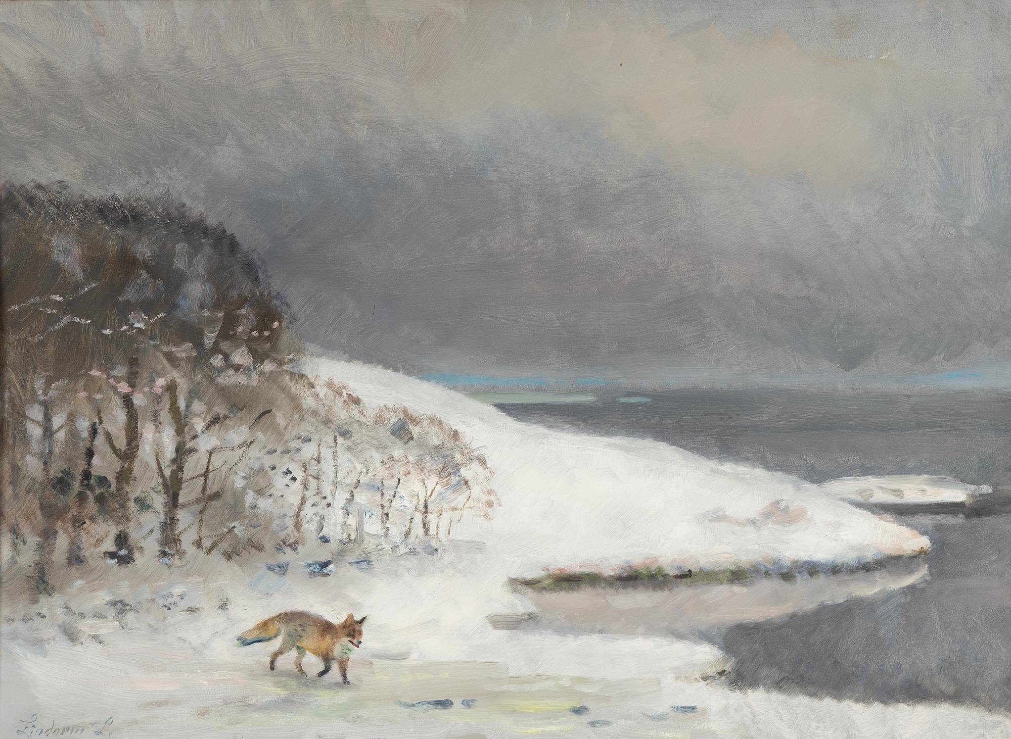 Lindorm Liljefors, olja på pannå, signerad Lindorm L.