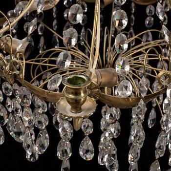 A gustavian style chandelier, second half of the 20th century,
