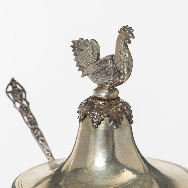 Adolf Zethelius, sockerskål med lock, silver, Stockholm 1813. Empire.
