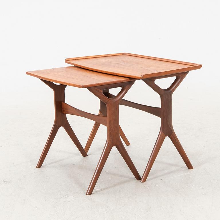 A Danish 1950/60s walnut nesting table.