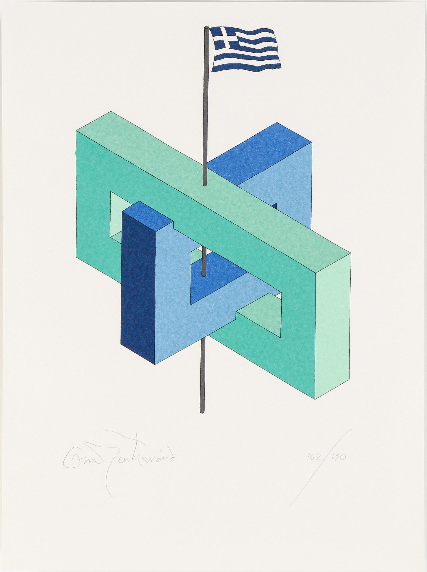 OSCAR REUTERSVÄRD, 15 st, mapp av färglitografier, signerade och numrerade 162/190.