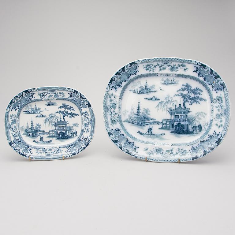 MATSERVIS, 57 delar, porslin, "Canton", Florentine China -serien,  England, 1800-tal.