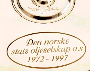 A 20th century Norwegian pair of silver candelabras mark of Karl Jörgen Otteren  weight 1428 grams.