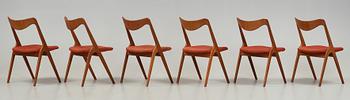 A set of six chairs by Albin Johansson & sons, Hyssna, 1950s/60s.