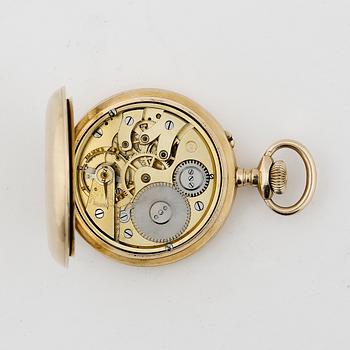 DIGITALT HERRFICKUR, guld 14K, International Watch Company, Pallweber, sannolikt 1890-tal. Vikt ca 113 gram.