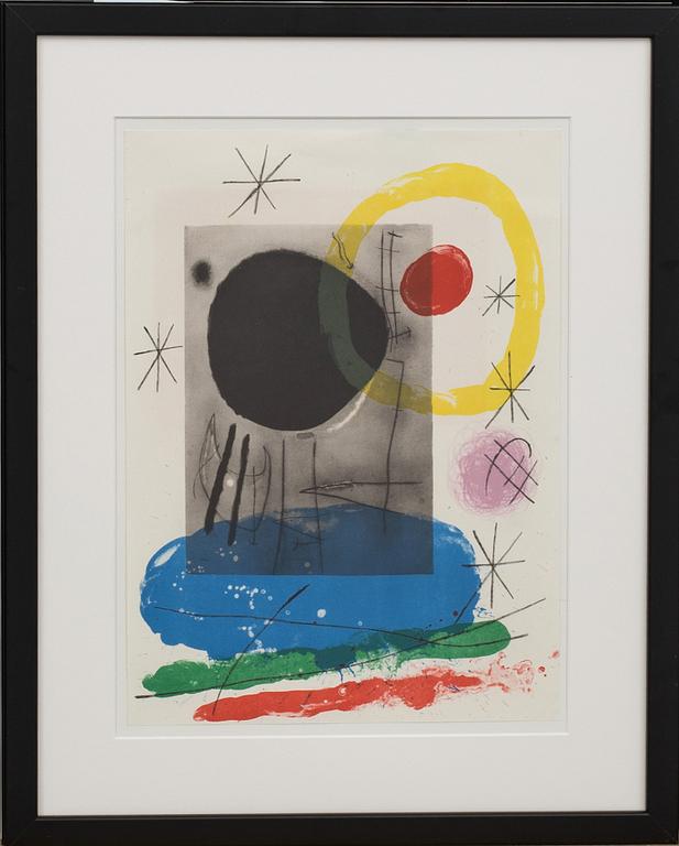 JOAN MIRÓ, färglitografi, ur Derrière le Miroir nr 151-152, 1965,