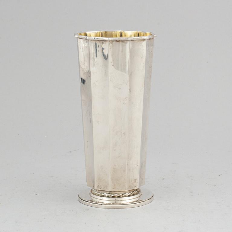 A silver Borgila vase.