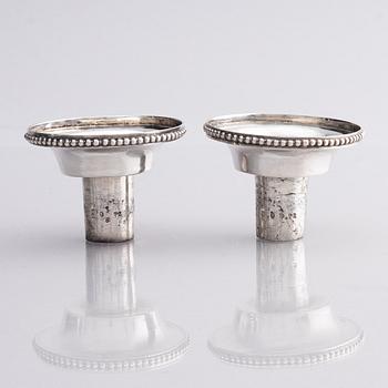 A pair of Swedish 18th century silver candelsticks, marks of Pehr Zethelius, Stockholm 1797.