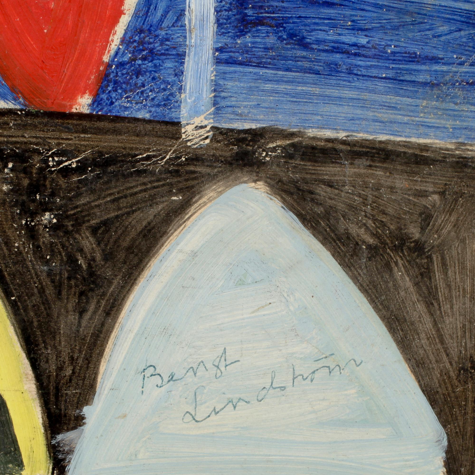 BENGT LINDSTRÖM, olja på papper, sign.