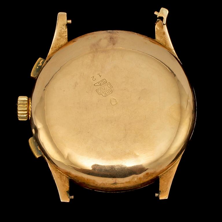 HERRARMBANDSUR, 18k guld, Chronographe Suisse, 1900-talets andra hälft.