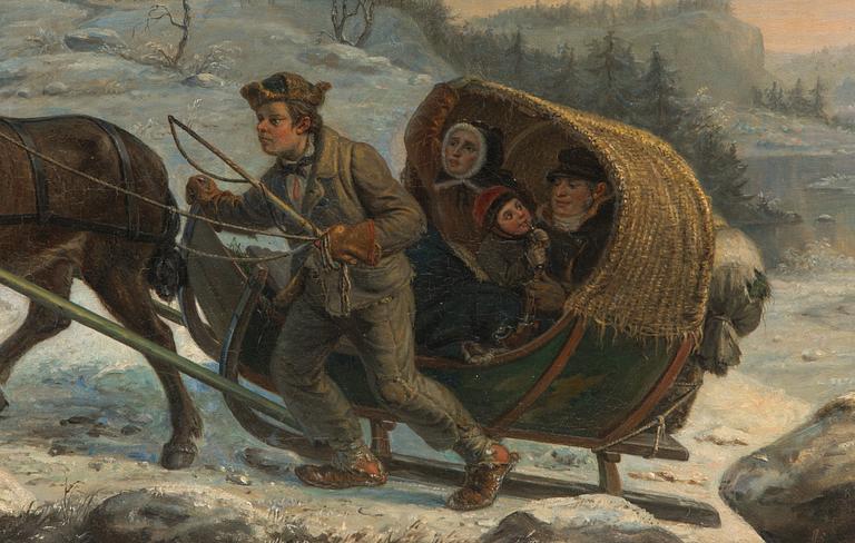 Robert Wilhelm Ekman, Winter journey with stagecoach.
