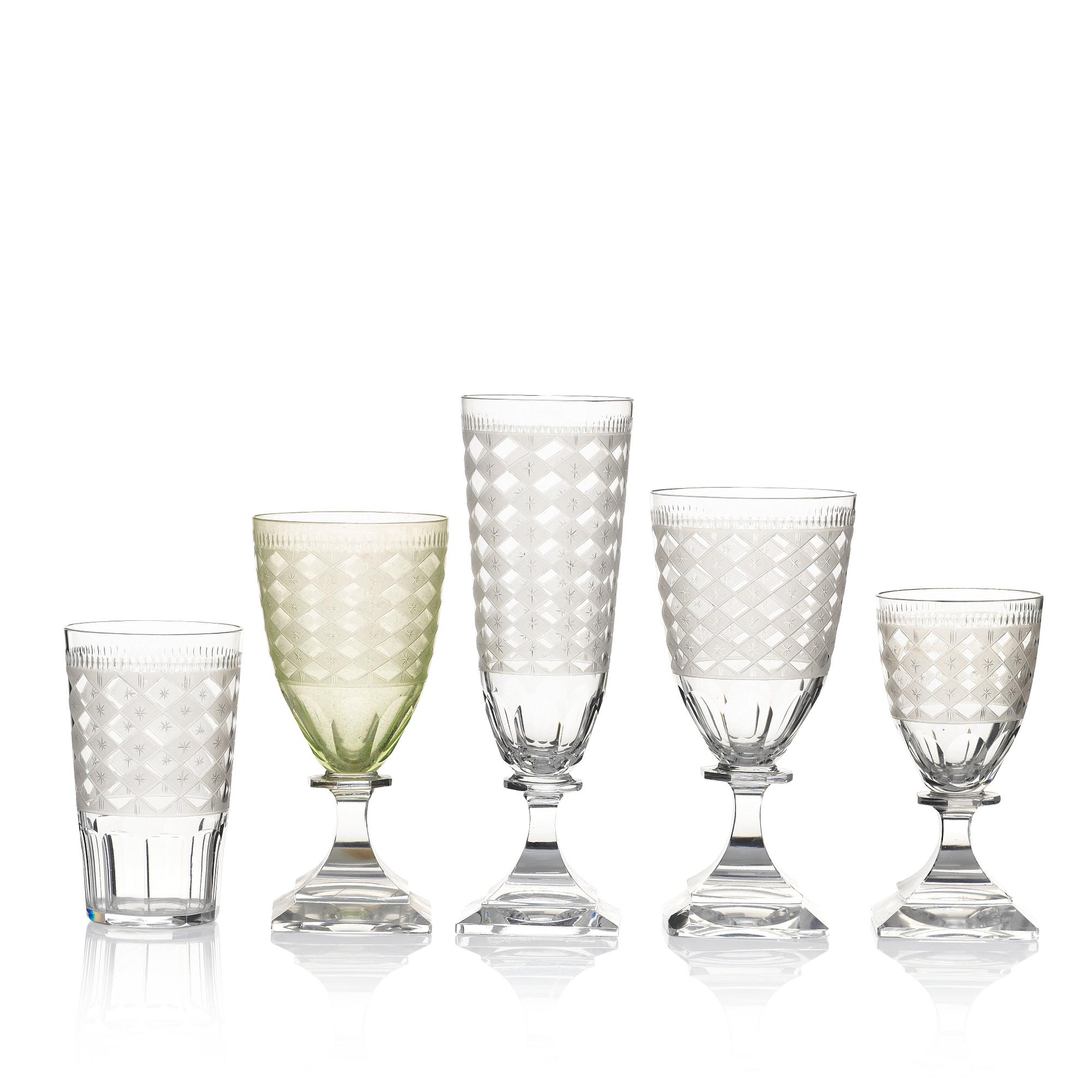 GLASSERVIS, 72 delar. Kosta, Odelberg, 1900-tal.