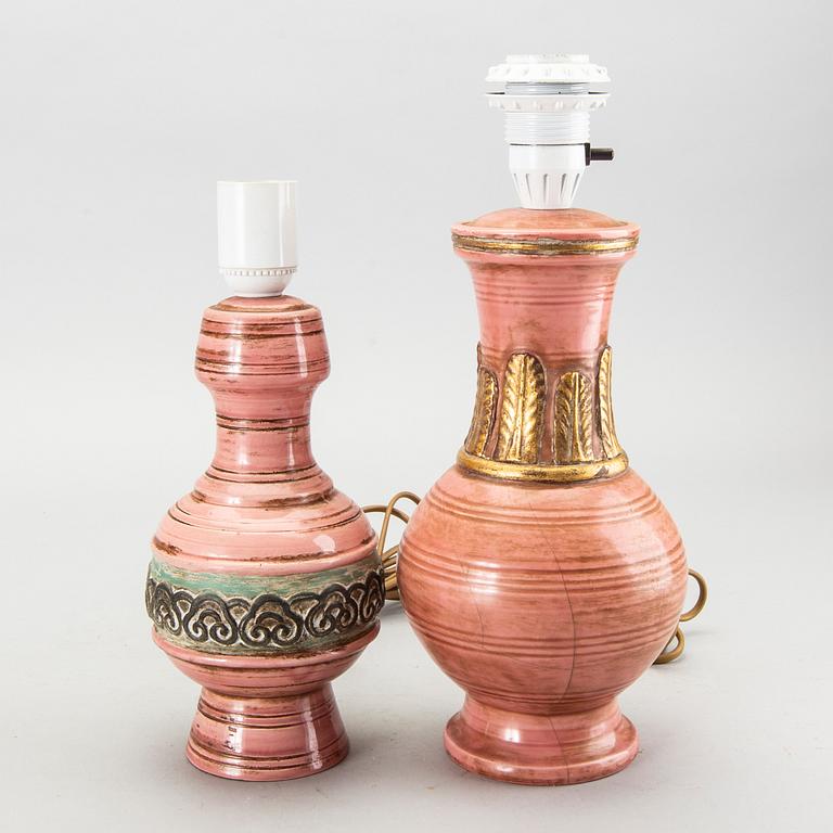 Four second half of 20th century ceramic table lamps from Zaccagnini, Firenze Italy.