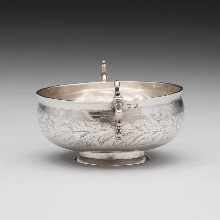 A Swedish 17th century silver brandy-bowl, mark of Lars Olofsson Börst, Skänninge (1670-1675).