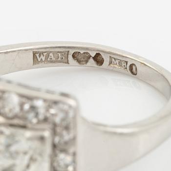 A WA Bolin platinum ring set with old- and eight-cut diamonds.