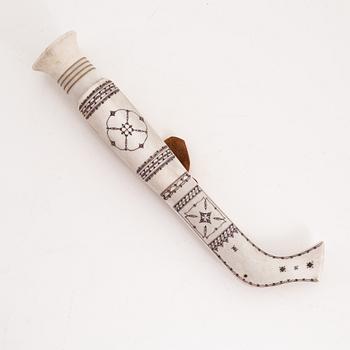 A reindeer horn knife by Esse Poggats, before 1964, signed.