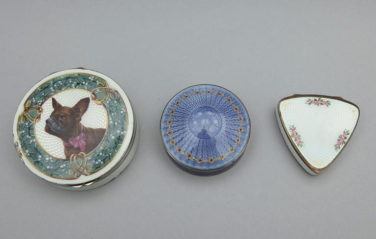 EMALJDOSOR, 3 st, silver, 1800-tal.
