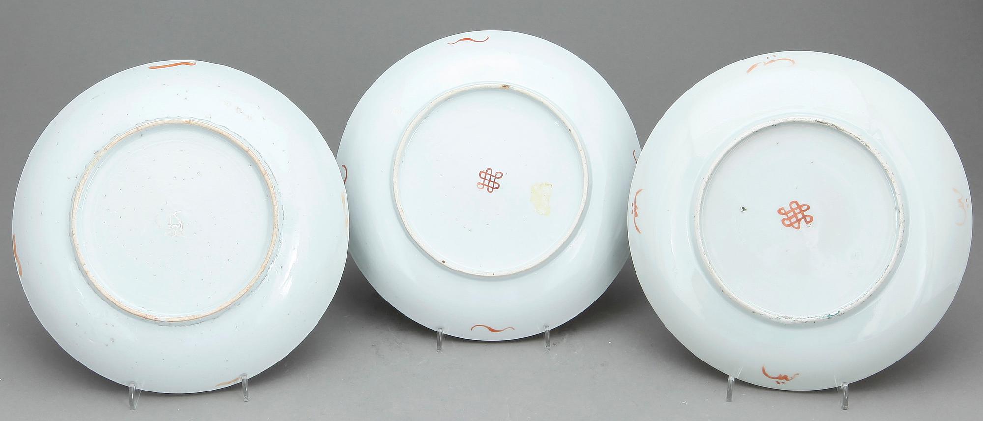 TALLRIKAR, 7 st, porslin, Kina 1800/1900-tal.