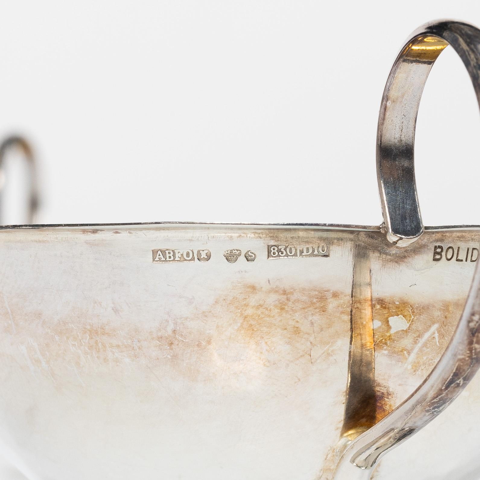 Nine silver punsch cups, Gothenburg and Luleå, Sweden, 1978-1990.