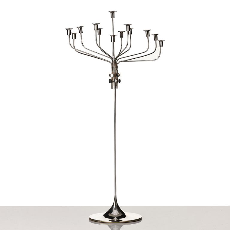 Tapio Wirkkala, a sterling silver thirteen candles candelabrum "TW412", Hopeakeskus OY, Finland 1972.