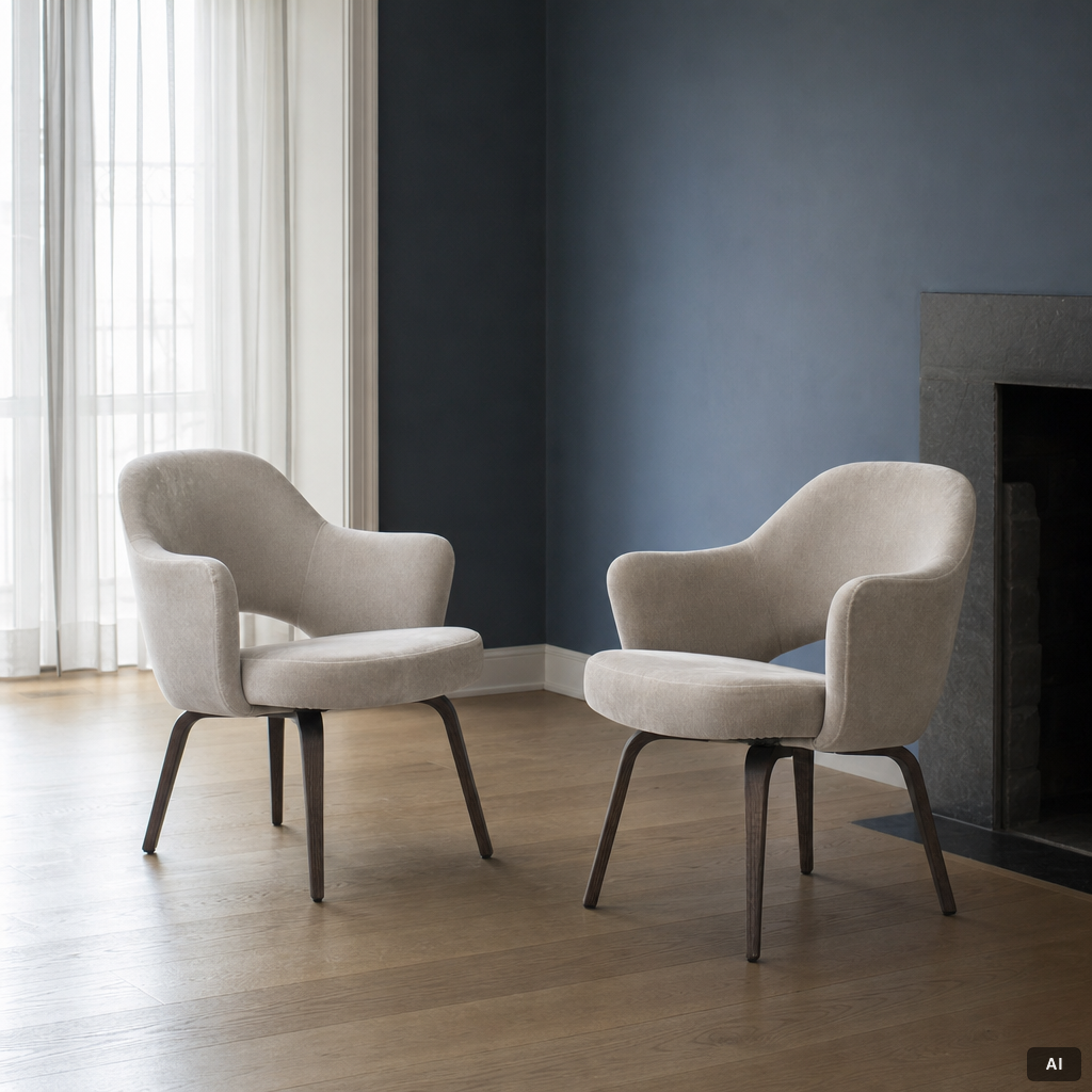 Eero Saarinen, chairs, a pair, "Executive Side Chair", Knoll, 21st century.