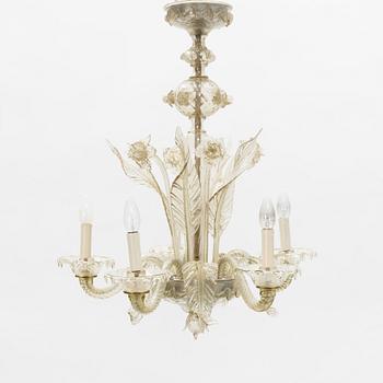 A Italian glass chandelier from the second half of the 20th century.